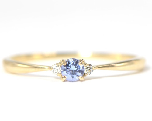 タンザナイト k10YG リング12号 K10 タンザナイト ダイヤ リング 12月誕生石 BW055 指輪・リング