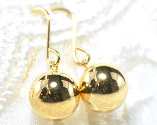 K18 ボール ピアス K18イエローゴールド フック【S】BN072CI ピアス