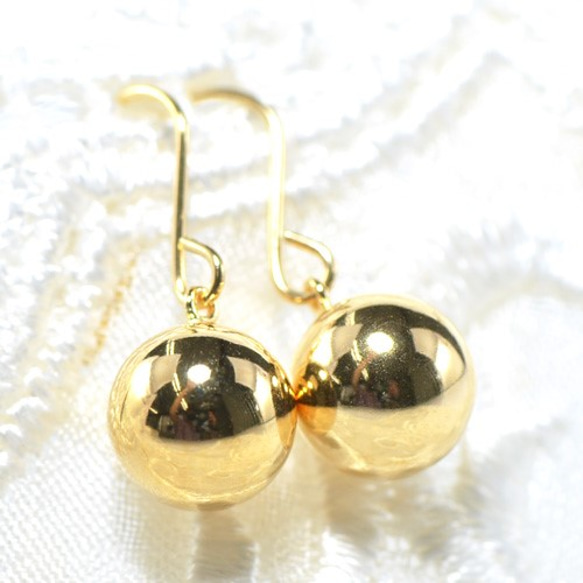 K18 ボール ピアス K18イエローゴールド フック【S】BN072CI ピアス