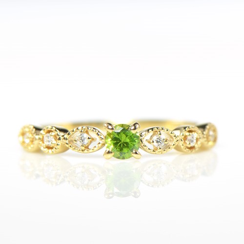 K18 デマントイドガーネット ダイヤ リング  BP059