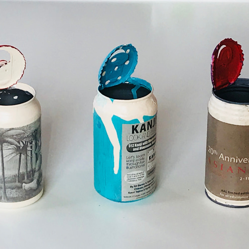 リメイク缶　お家モチーフ　No.421 リメイク缶お家モチーフNo.421