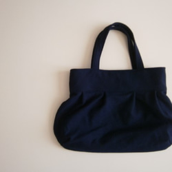 紺色・ウールのふんわりバッグ・大きめサイズ♪ 1枚目の画像