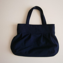 紺色・ウールのふんわりバッグ・大きめサイズ♪ 2枚目の画像