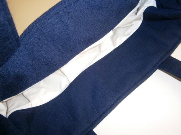 紺色・ウールのふんわりバッグ・大きめサイズ♪ 4枚目の画像
