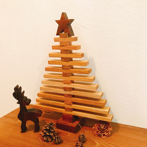 【海外発】木のクリスマスツリー・トナカイ クリスマス】クリスマスツリー 木製 木 オーナメント 置物 インテリア