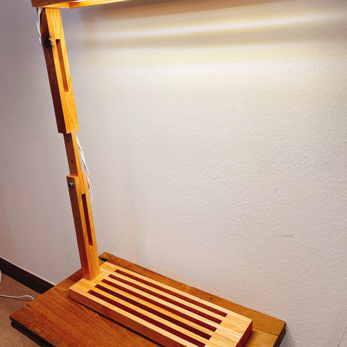 新作！植物育成LEDライトスタンド［オーク］ 植物育成LEDライトスタンド［ホワイトオーク］ライト2個、回転式