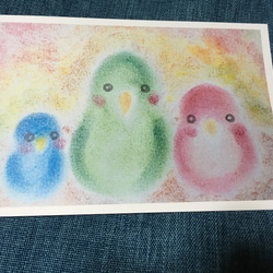 4枚組☆雪だるまのうさぎときのことひつじと鳥たちの絵葉書 2枚目の画像