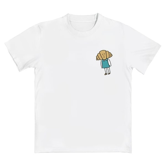 日本插畫家Panko-牛角小姐T恤左胸版雪糕白 第1張的照片