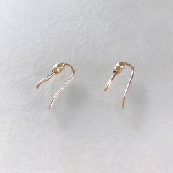 [14KGF] 凹紋米珠線耳環-2way 第2張的照片