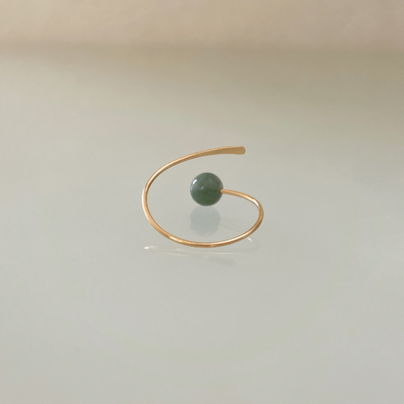 [14KGF] 翡翠線戒指•五月誕生石 第3張的照片