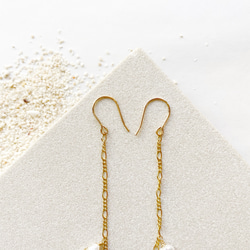 Fresh water pearl chain earrings 4枚目の画像