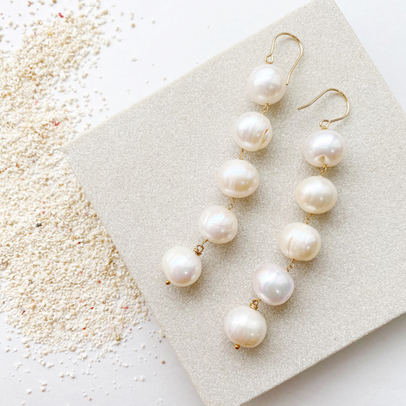 Fresh water pearl earrings 1枚目の画像