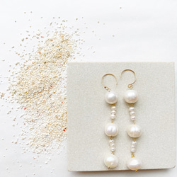 Freshwater pearl earrings 2枚目の画像