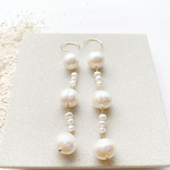 Freshwater pearl earrings 3枚目の画像