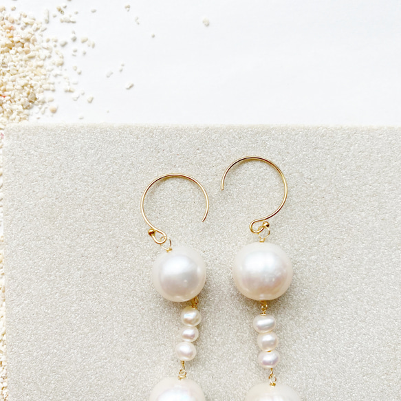 Freshwater pearl earrings 4枚目の画像