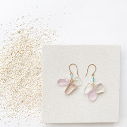 Frost quartz earrings -pink- 2枚目の画像