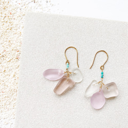 Frost quartz earrings -pink- 3枚目の画像