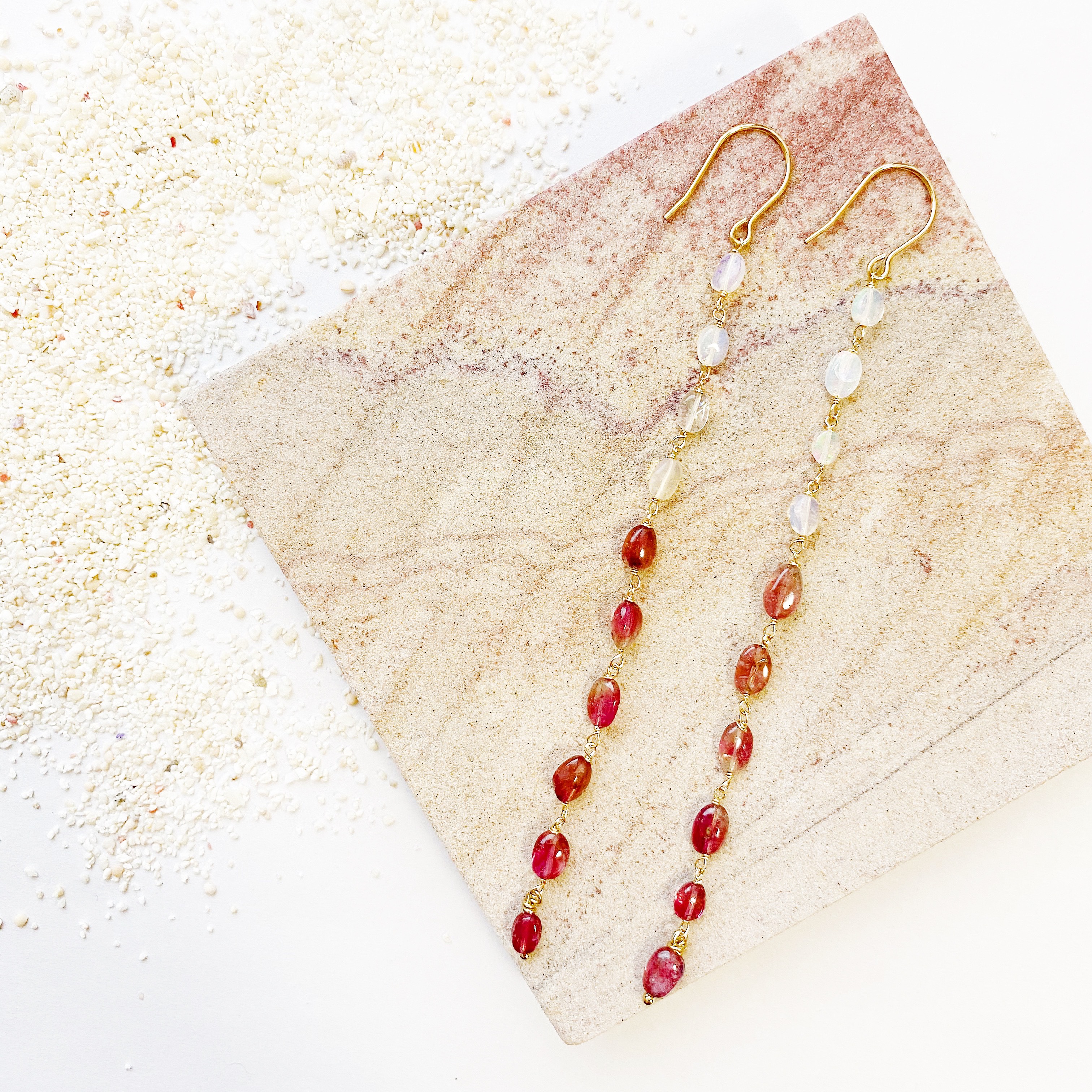 Watermelon tourmaline earrings
