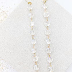 Aquacrystal chain earrings 5枚目の画像