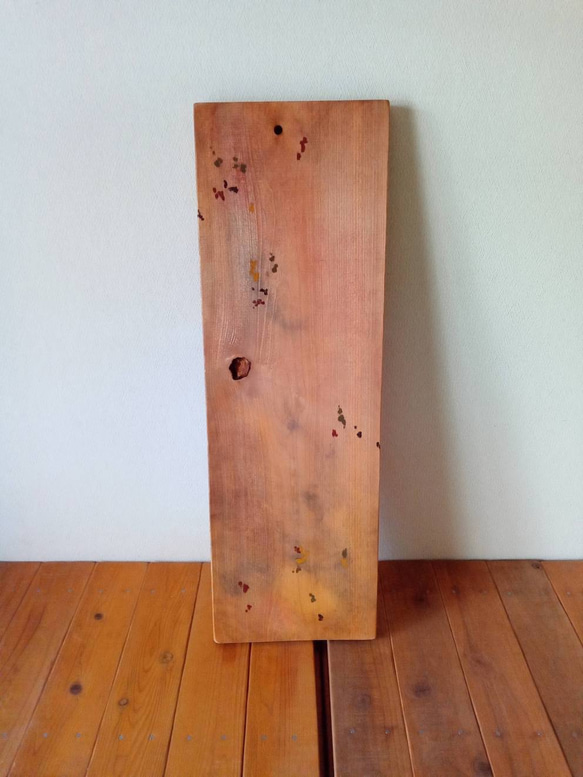 【木製看板製作】 一枚板 檜材 / 自然塗装 23cm×70cm 樹齢100年 6枚目の画像