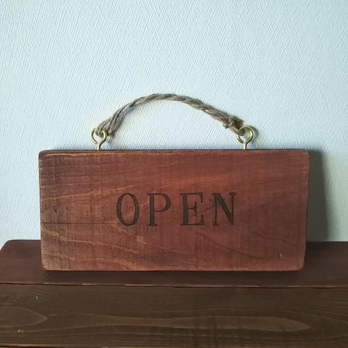 受注製作◇クラシック木製看板 OPEN CLOSED 吊り下げ