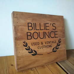 クラシック木製看板◆BILLE'S BOUNCE◆ / 自然塗装 3枚目の画像