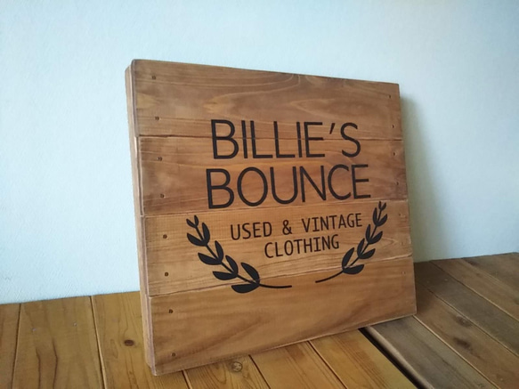 クラシック木製看板◆BILLE'S BOUNCE◆ / 自然塗装 3枚目の画像