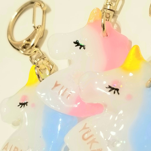 再販]ユニコーンヘアゴム・キーホルダー 名入れ 雑貨・その他 flower 