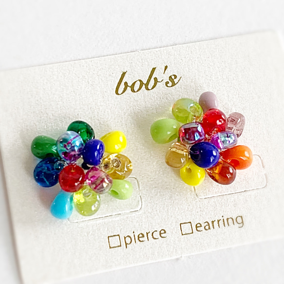 【bob's popular】マルチカラーなpierce/earring*small 3枚目の画像