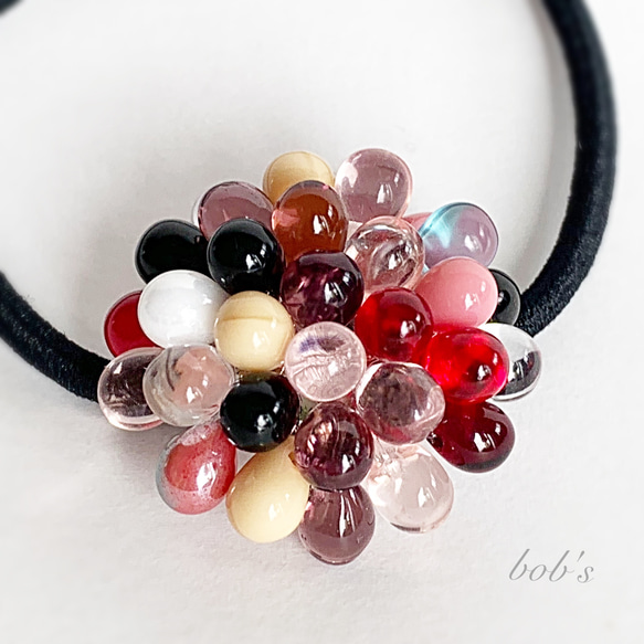 【popular】glass beads hair gom*multicolored 3枚目の画像