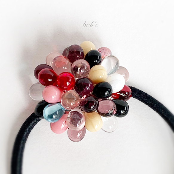 【popular】glass beads hair gom*multicolored 4枚目の画像