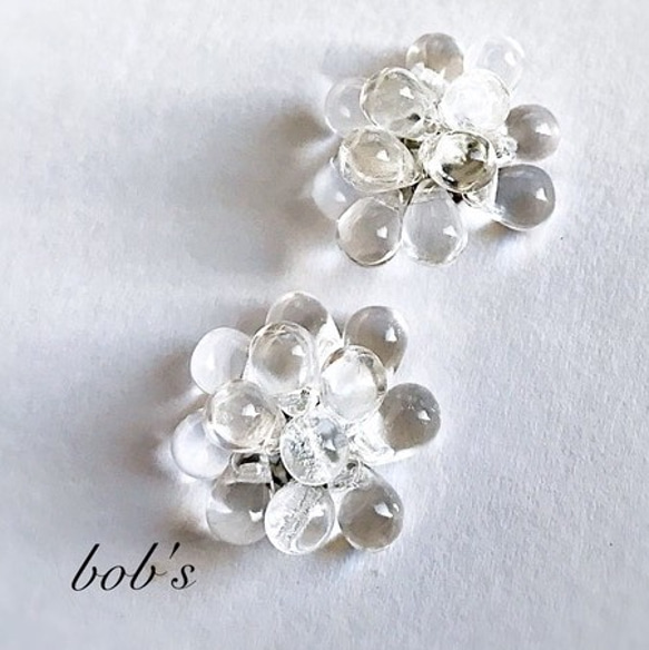 【bob's popular】glass beads pierce/earring*crystal スズラン　 1枚目の画像