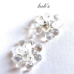 【bob's popular】glass beads pierce/earring*crystal スズラン　 3枚目の画像