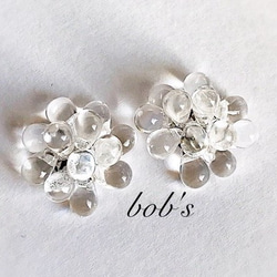 【bob's popular】glass beads pierce/earring*crystal スズラン　 2枚目の画像