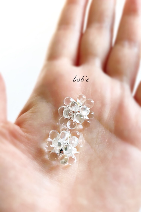 【bob's popular】glass beads pierce/earring*crystal スズラン　 4枚目の画像