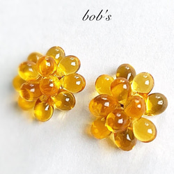 【popular】glass beads pierce/earring*トパーズ ミモザ　 2枚目の画像