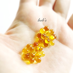 【popular】glass beads pierce/earring*トパーズ ミモザ　 3枚目の画像