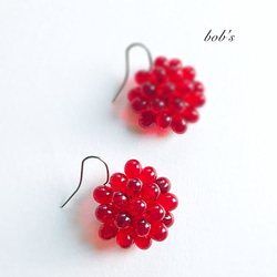 【bob'spopular】揺れるglass beads pierce/earring*シャム　 3枚目の画像