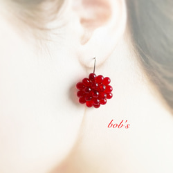 【bob'spopular】揺れるglass beads pierce/earring*シャム　 2枚目の画像
