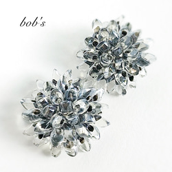 【popular】揺れるcrystal Black Dahlia pierce/earring*large 3枚目の画像