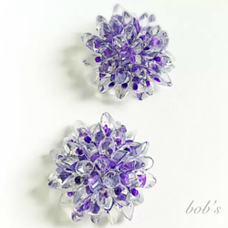 揺れるcrystal purple Dahlia pierce/earring＊large 3枚目の画像