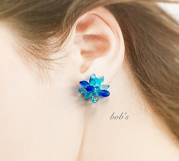 flower  pierce/earring 紫陽花　 2枚目の画像