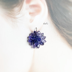 【受注製作】揺れるスワロフスキーcrystal pierce/earring タンザナイト 3枚目の画像