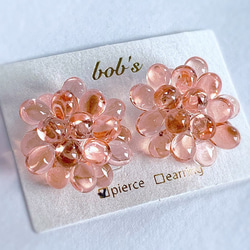 【bob's popular】glass beads pierce/earring＊rose 4枚目の画像