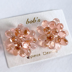 【bob's popular】glass beads pierce/earring＊rose 5枚目の画像