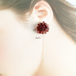 glass beads pierce/earring アメジスト　 2枚目の画像