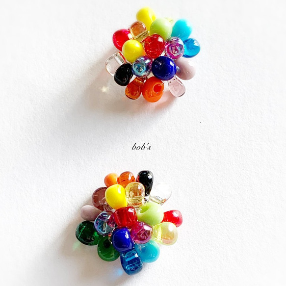【bob'spopular】multicolored  pierce/earring*large 2枚目の画像