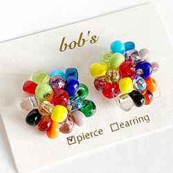 【bob'spopular】multicolored  pierce/earring*large 1枚目の画像