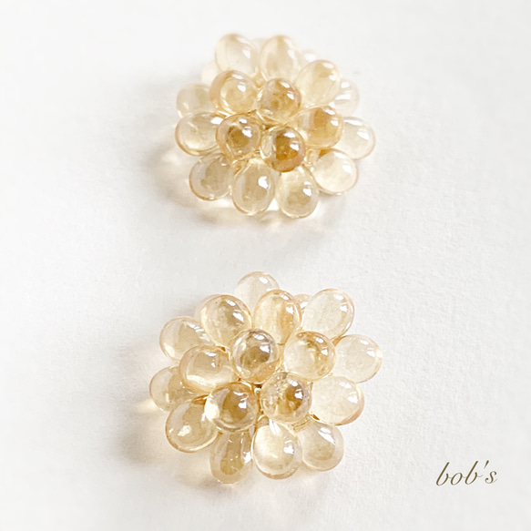 【popular】flower pierce/earring *champagne raster 4枚目の画像