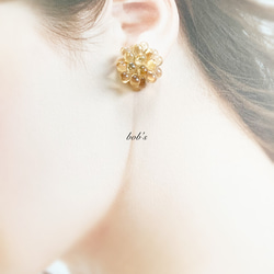 【popular】flower pierce/earring *champagne raster 2枚目の画像